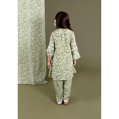 Chotibuti Green Muslin Kurta Dhoti with Dhoti Pant