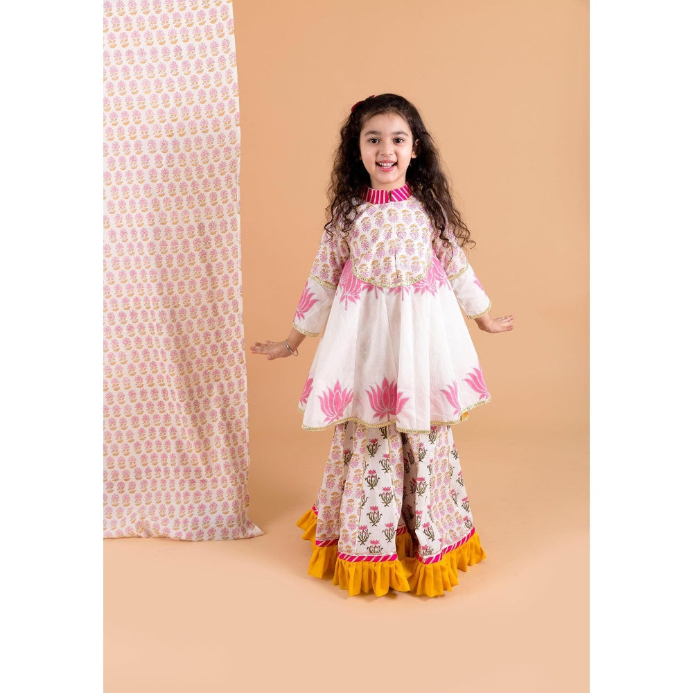 Chotibuti Lotus Off White Printed Kurta with Sharara