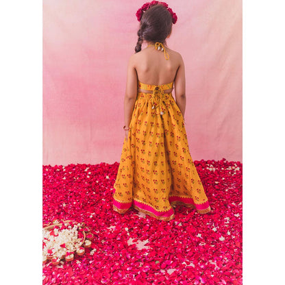 Chotibuti Yellow Floral Printed Lehenga
