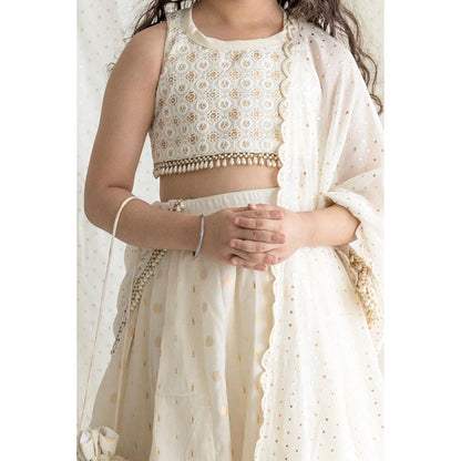 Chotibuti Ivory Embroidered Lehnga Set