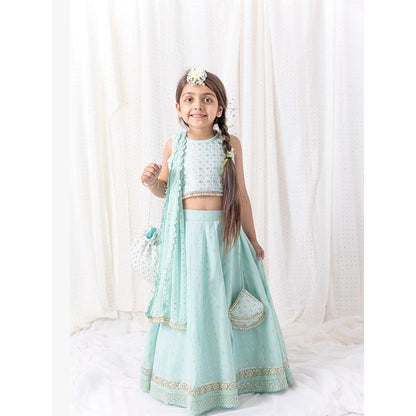 Chotibuti Blue Embroidered Lehnga Set