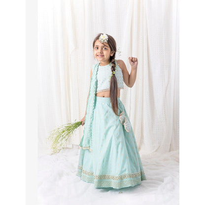 Chotibuti Blue Embroidered Lehnga Set