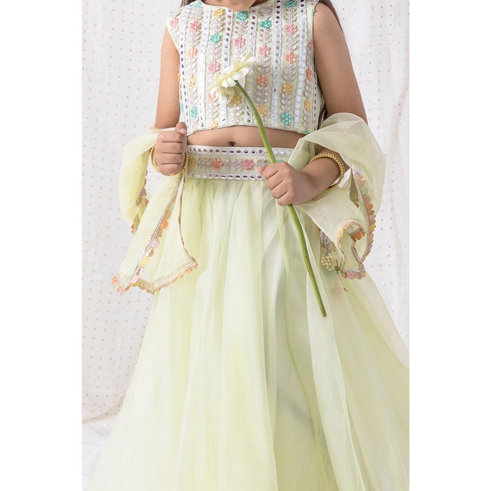 Chotibuti Green Organza Embroidered Lehnga Set