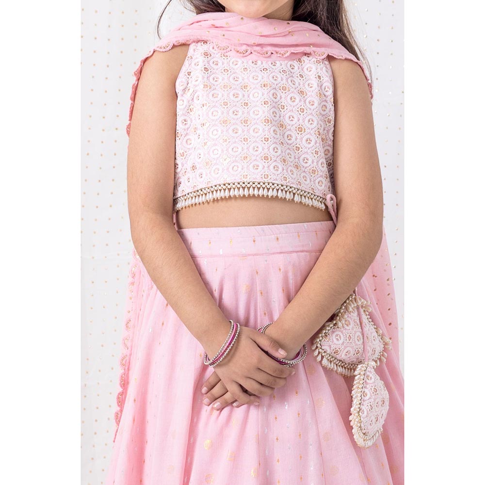 Chotibuti Pink Embroidered Lehnga Set