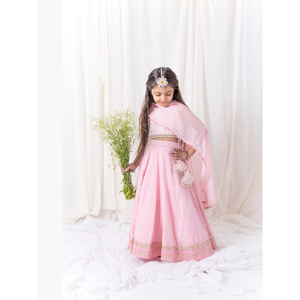 Chotibuti Pink Embroidered Lehnga Set