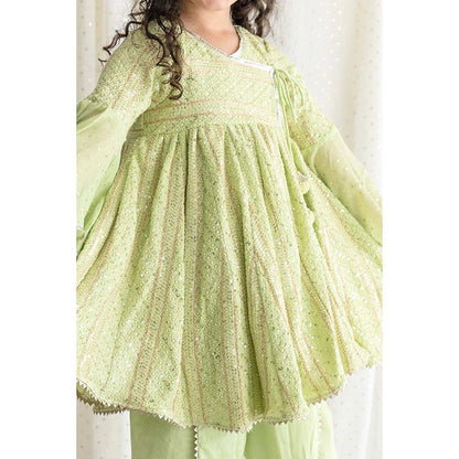 Chotibuti Chikankari Green Top with Dhoti