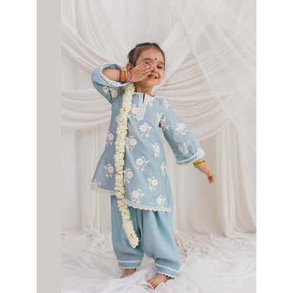 Chotibuti Embroidered Blue Kurta with Pant