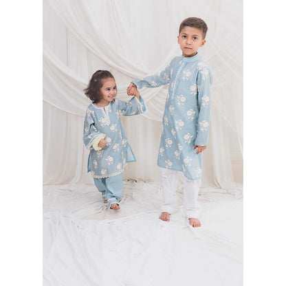 Chotibuti Embroidered Blue Kurta with Pant