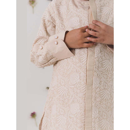 Chotibuti Embroidered Beige Kurta with Pant