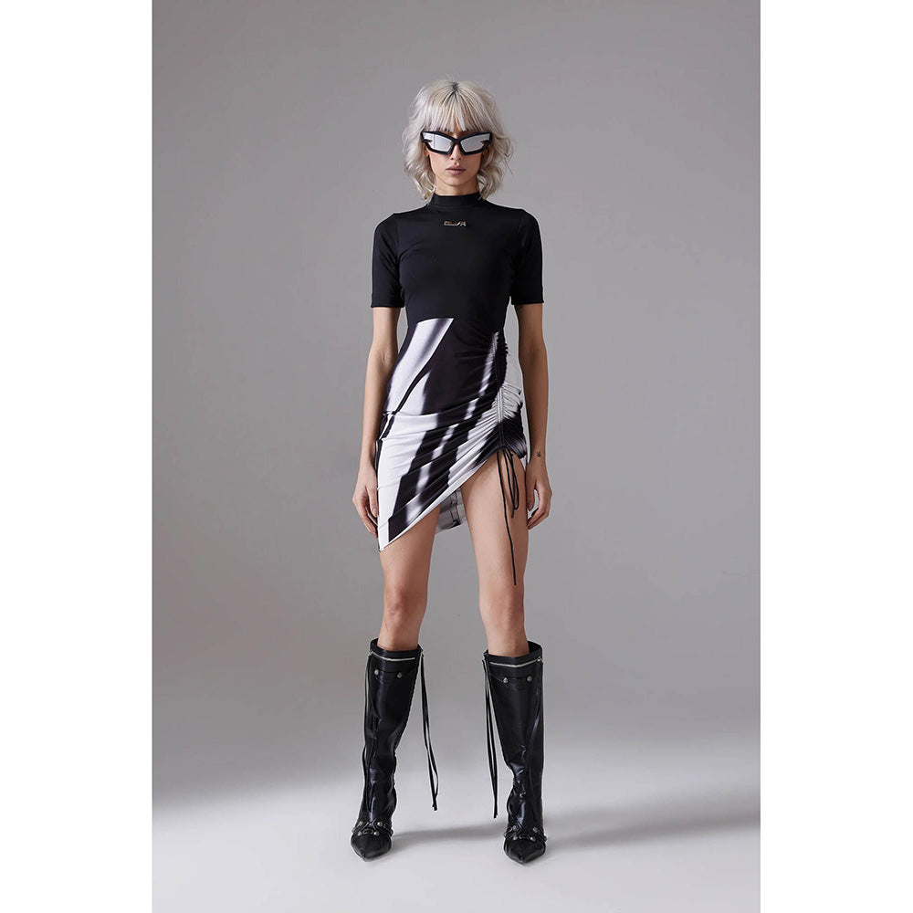 CILVR Ruched Tee Black Dress