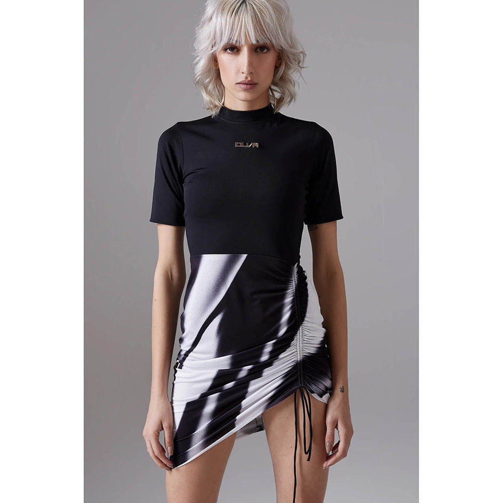 CILVR Ruched Tee Black Dress