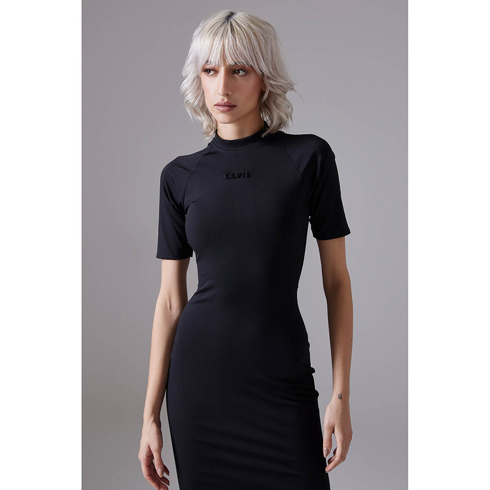 CILVR Black Crewneck Long Dress