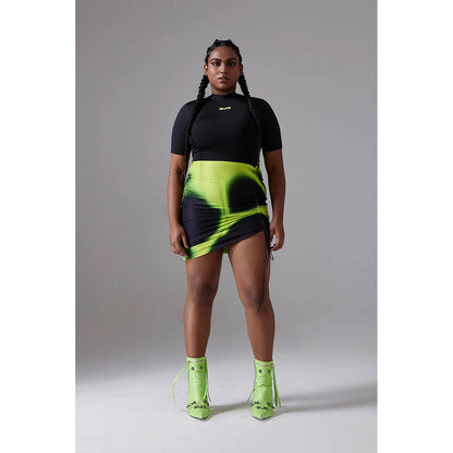 CILVR Green Ruched Tee Neon Dress