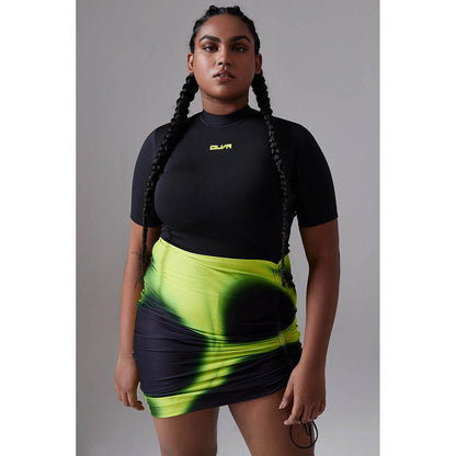 CILVR Green Ruched Tee Neon Dress