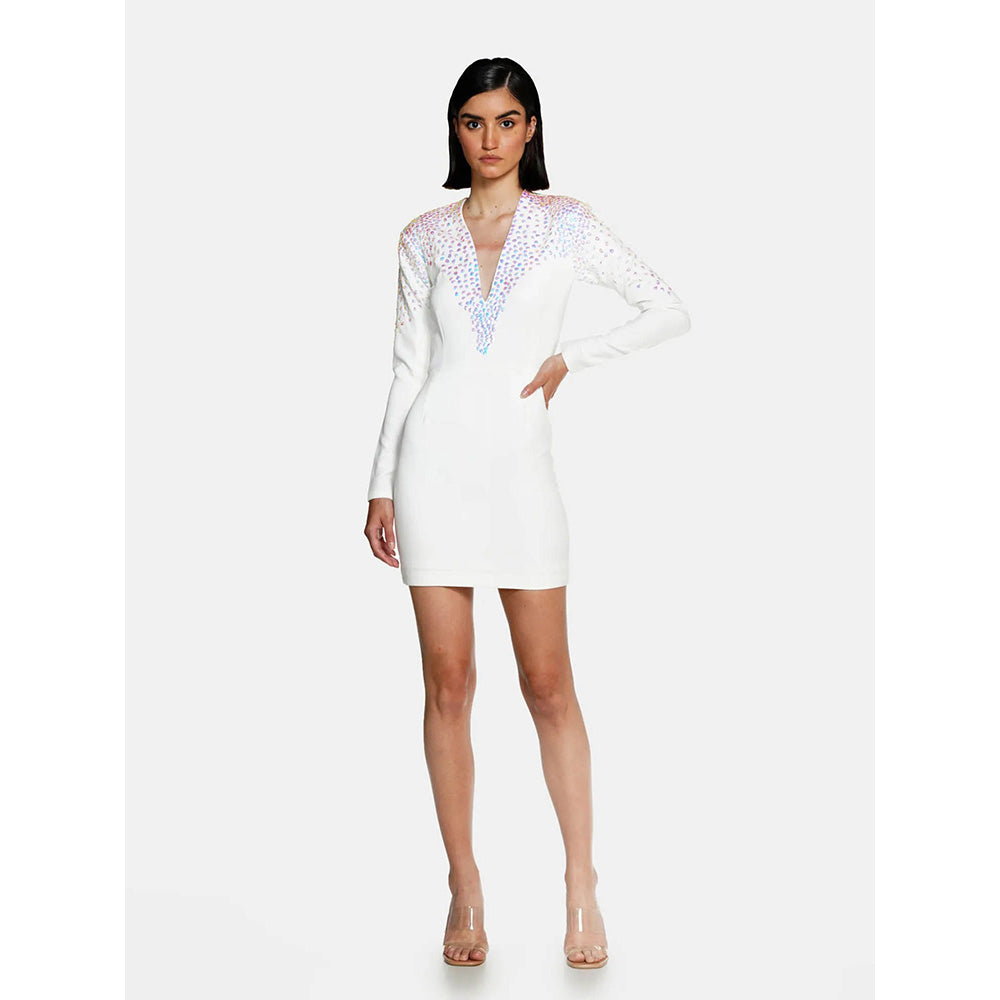 CILVR Iridescent White Mini Dress