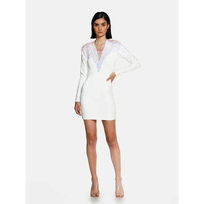 CILVR Iridescent White Mini Dress