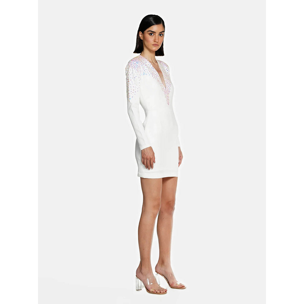 CILVR Iridescent White Mini Dress