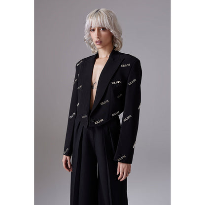 CILVR Insignia Cropped Blazer Black