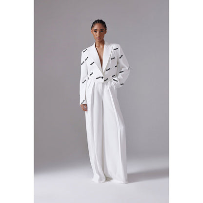 CILVR Insignia Cropped Blazer White