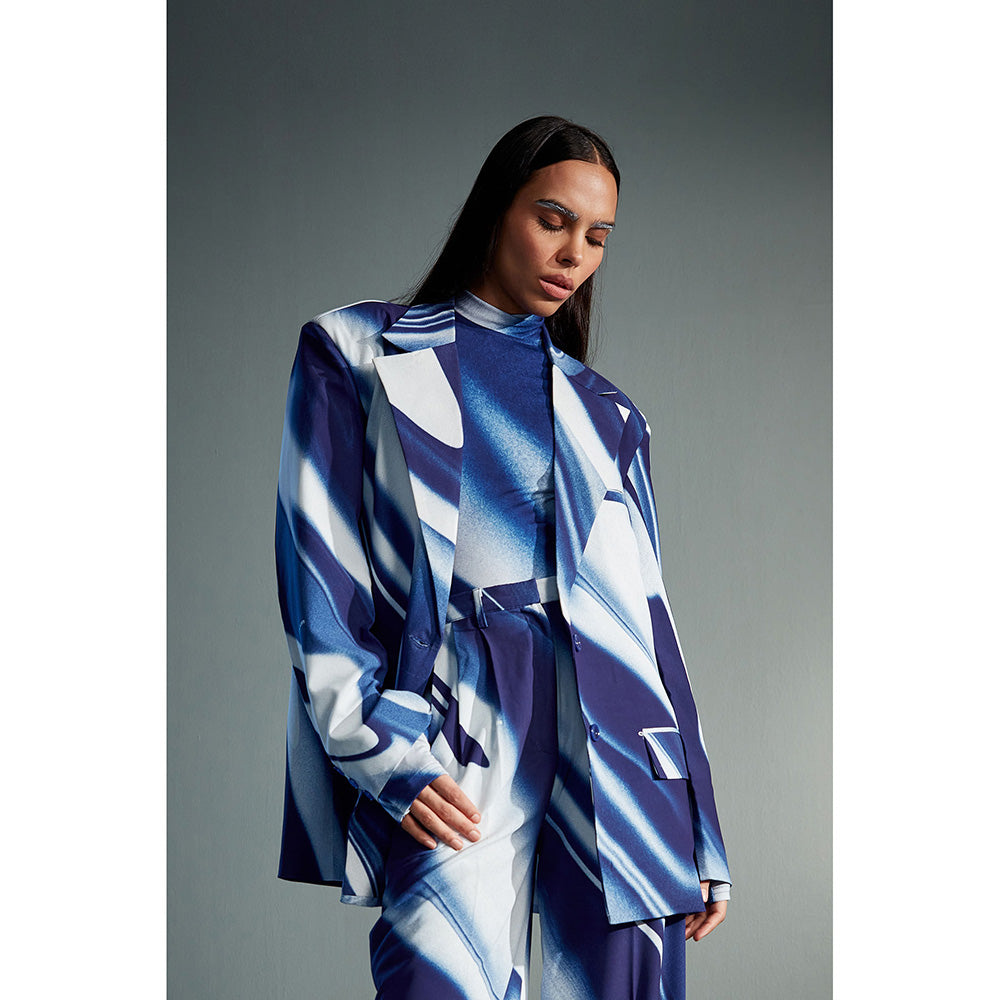 CILVR Blue Sublimation Print Blazer
