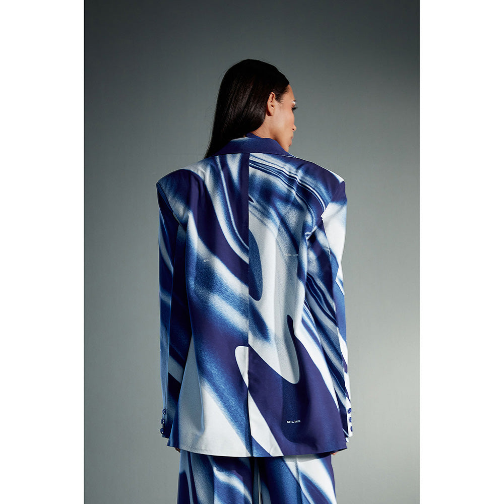 CILVR Blue Sublimation Print Blazer