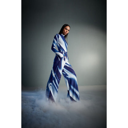 CILVR Women's Blue Sublimation Print Pant