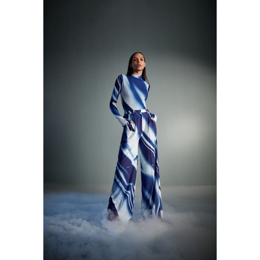 CILVR Women's Blue Sublimation Print Pant