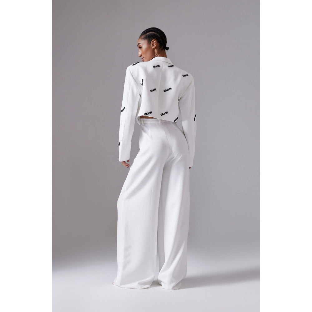 CILVR Women's White Insignia Blazer with Pant (Set of 2)