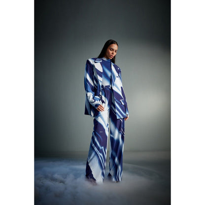 CILVR Women's Blue Sublimation Print Co-Ord (Set of 2)