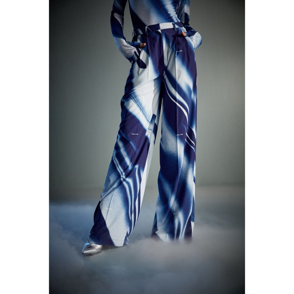 CILVR Women's Blue Sublimation Print Co-Ord (Set of 2)