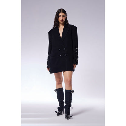 CILVR Black Septum Full Sleeve Blazer