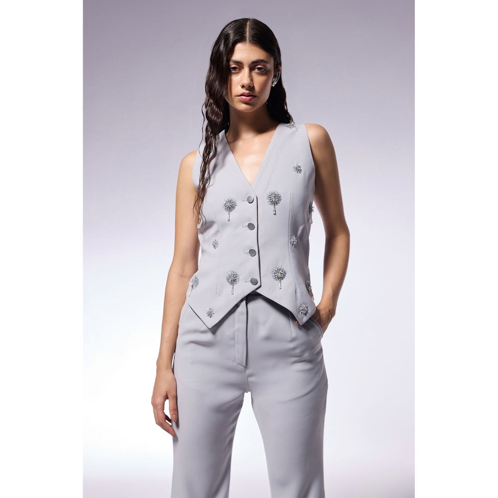 CILVR Grey Cosmos Ash Waistcoat Top
