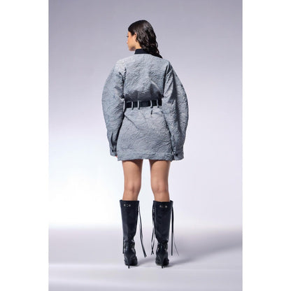 CILVR Slate Grey Trucker Dress with Belt (Set of 2)