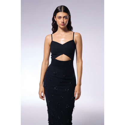 CILVR Midnight Corset Embroidered Dress