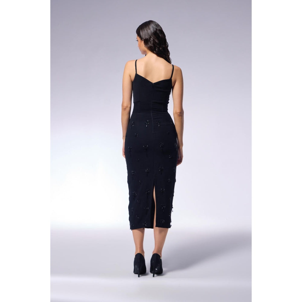 CILVR Midnight Corset Embroidered Dress