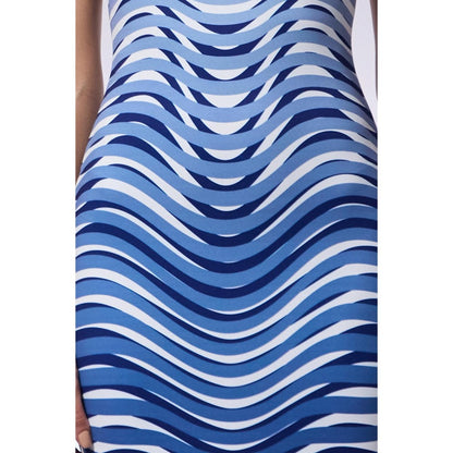 CILVR Optic Blue Mini Trompe O'Neil Print Dress