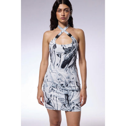 CILVR Crushed Paper Illusion Mini Dress