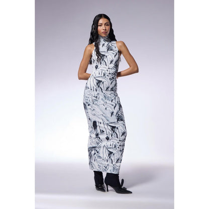 CILVR Crushed Paper Maxi Dress