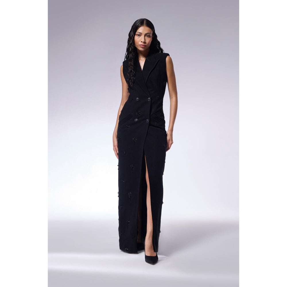 CILVR Black Embellished Dress