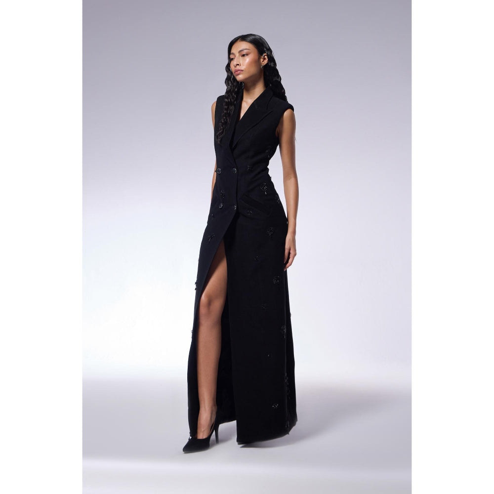 CILVR Black Embellished Dress
