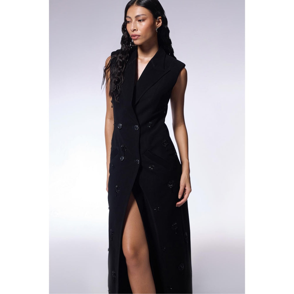 CILVR Black Embellished Dress