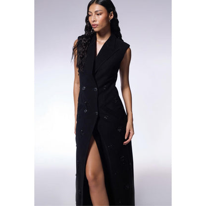 CILVR Black Embellished Dress