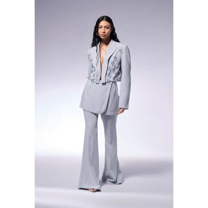 CILVR Ash Grey Septum Blazer and Pant (Set of 2)