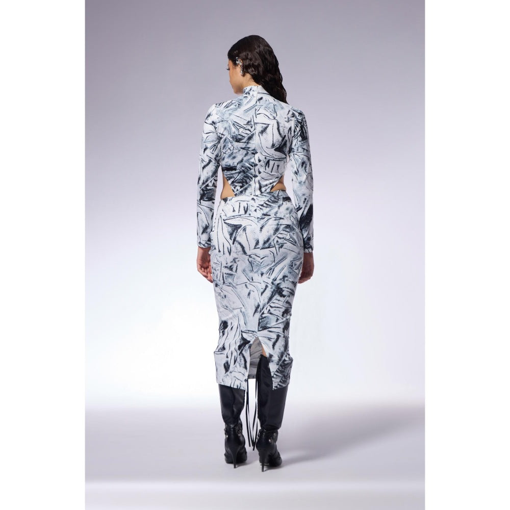 CILVR Crushed Paper Illusion Top and Skirt (Set of 2)