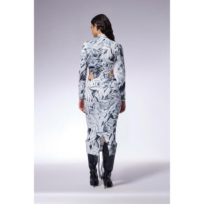 CILVR Crushed Paper Illusion Top and Skirt (Set of 2)