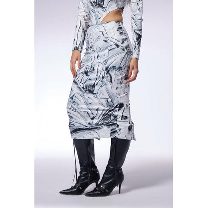 CILVR Crushed Paper White Illusion Skirt
