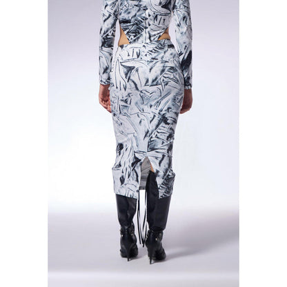 CILVR Crushed Paper White Illusion Skirt