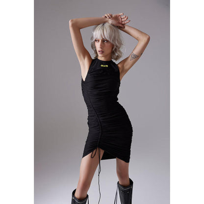 CILVR Asymmetric Ruched Mini Dress