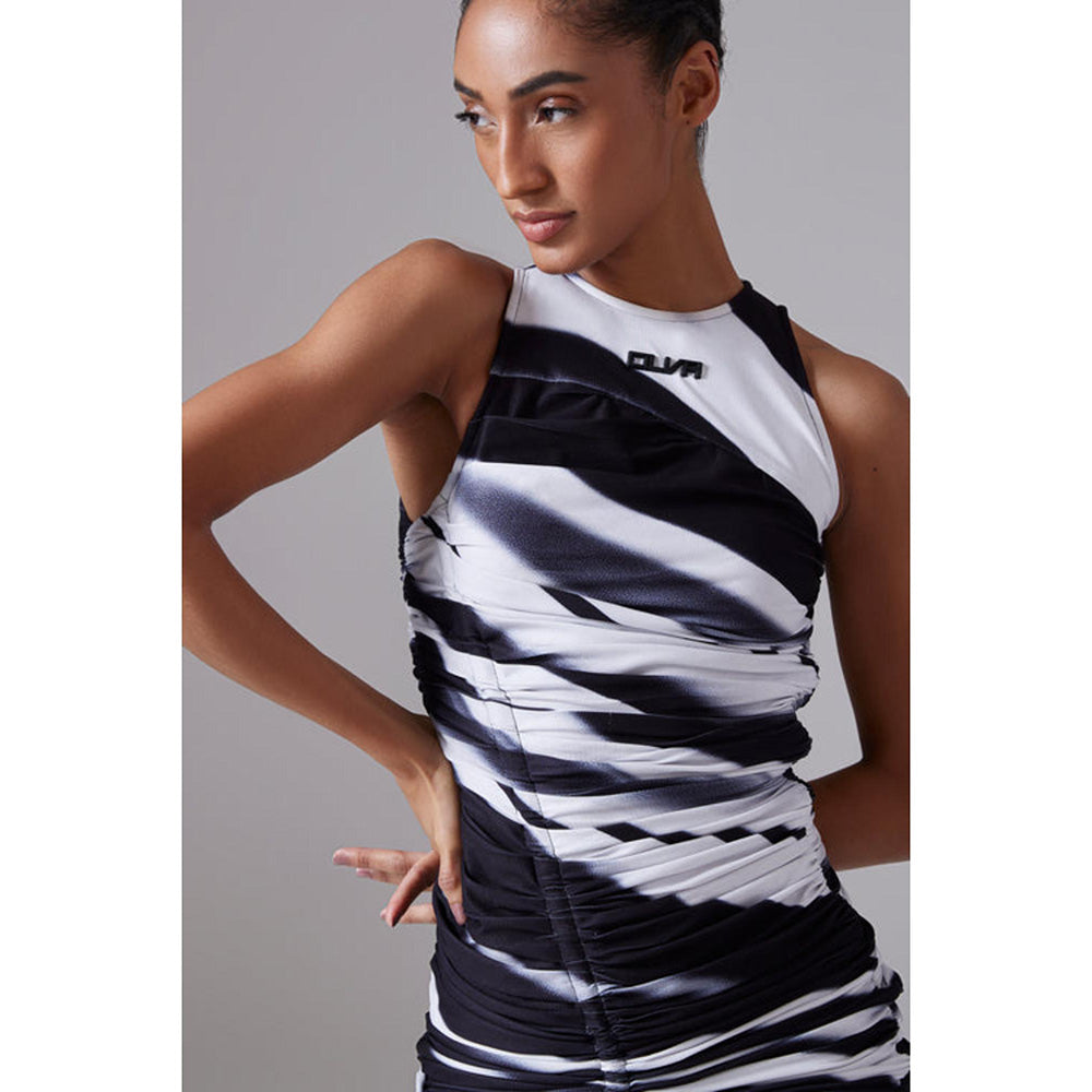 CILVR Asymmetric Ruched Mini Dress