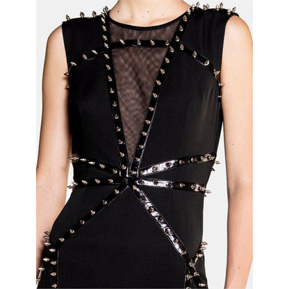 CILVR Black Metal Studded Mini Dress